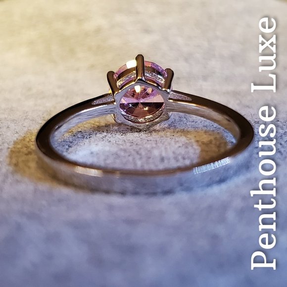 🔥 CLEARANCE! Pink Sapphire Diamond Cut Solitaire Ring - Picture 2 of 6